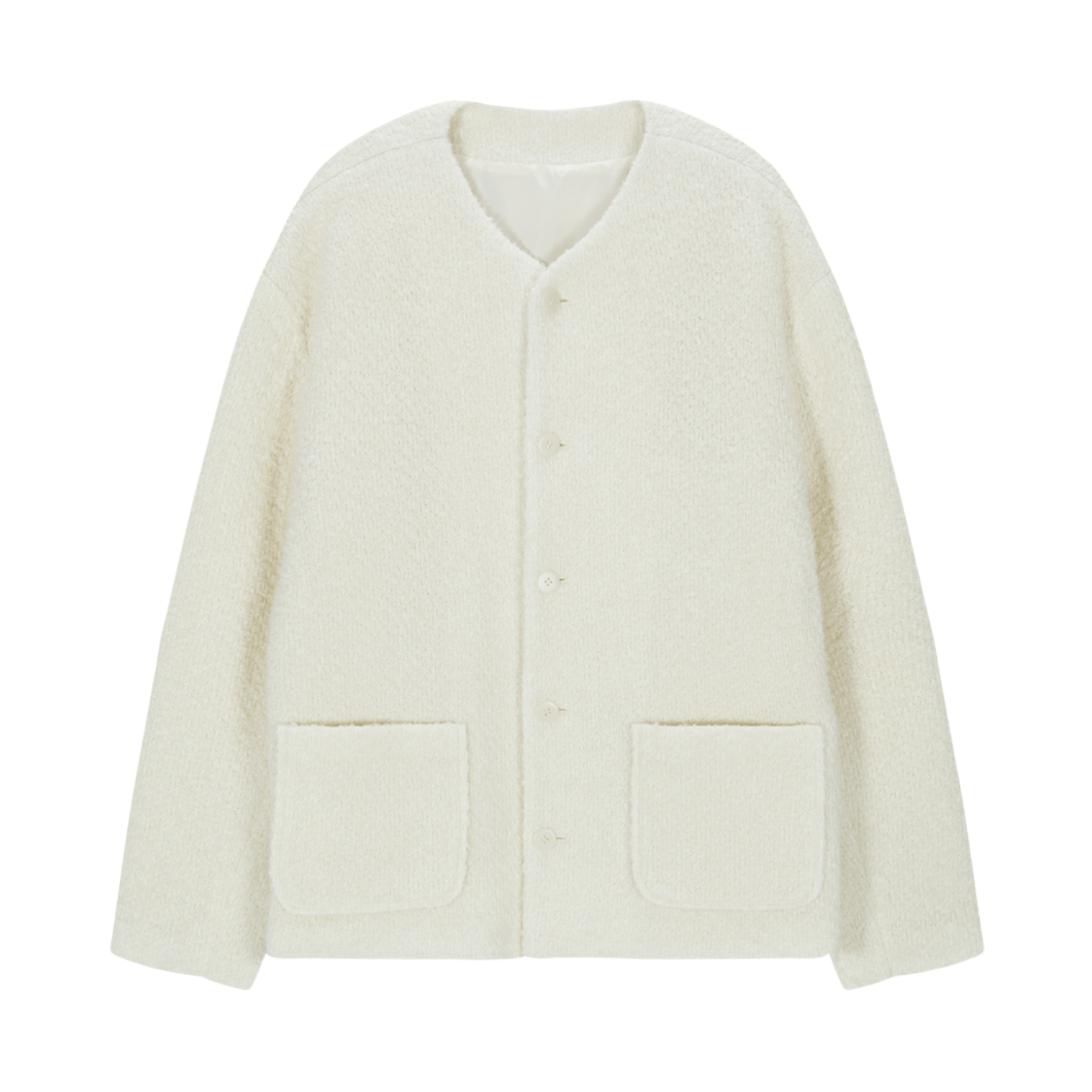 hono25fa6 Hono Report Collarless Cardigan Milk