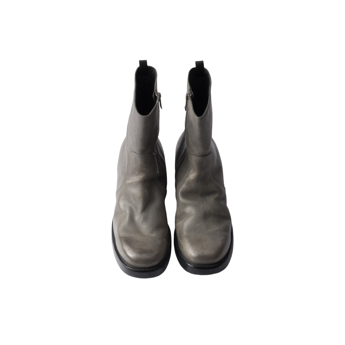 프라다 레더 부티 머큐리 그레이(Prada Leather Booties Mercury Gray) - 3