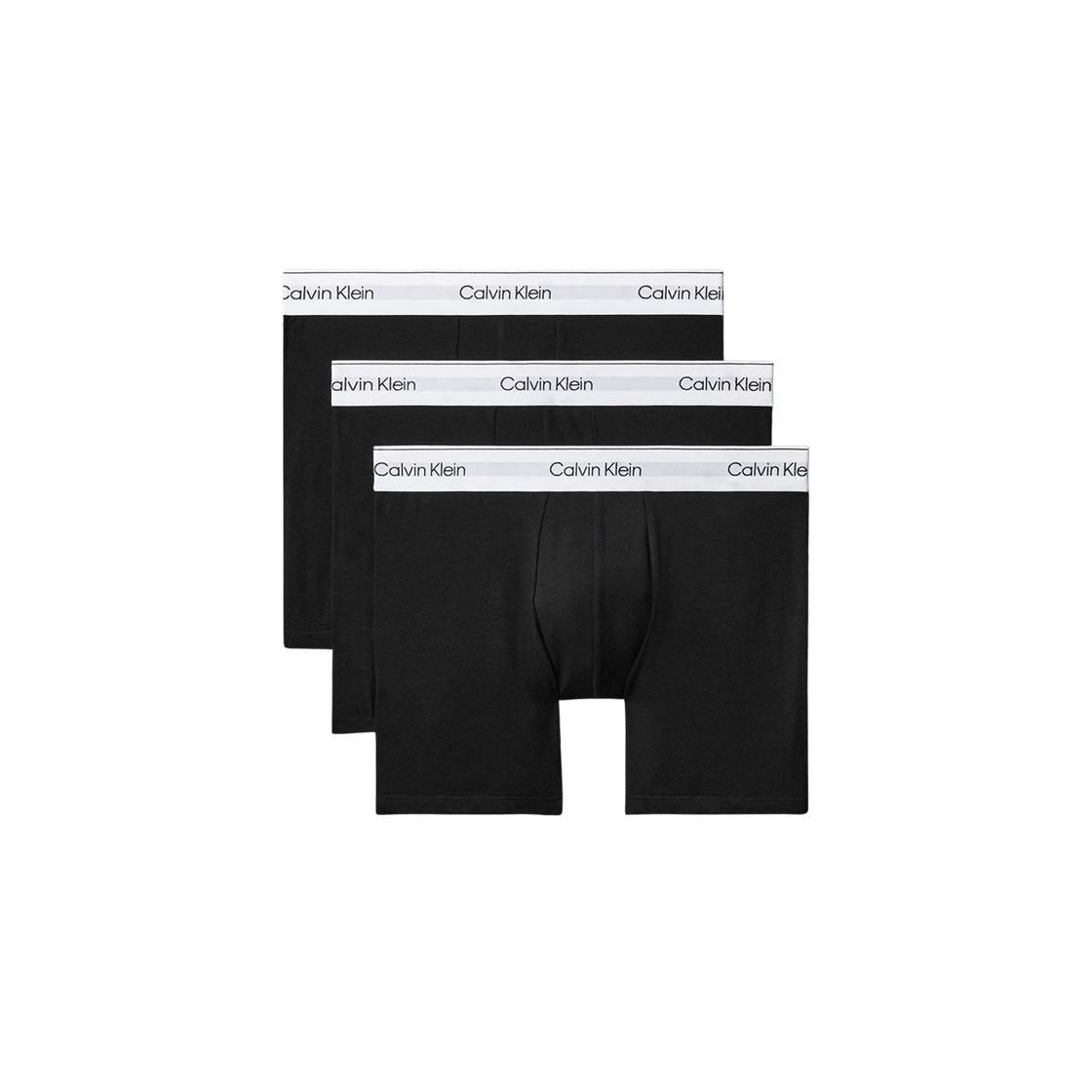 캘빈 클라인 아이콘 코튼 스트래치 3팩 박서 브리프 블랙(Calvin Klein Icon Cotton Stretch 3-pack Boxer Briefs Black)