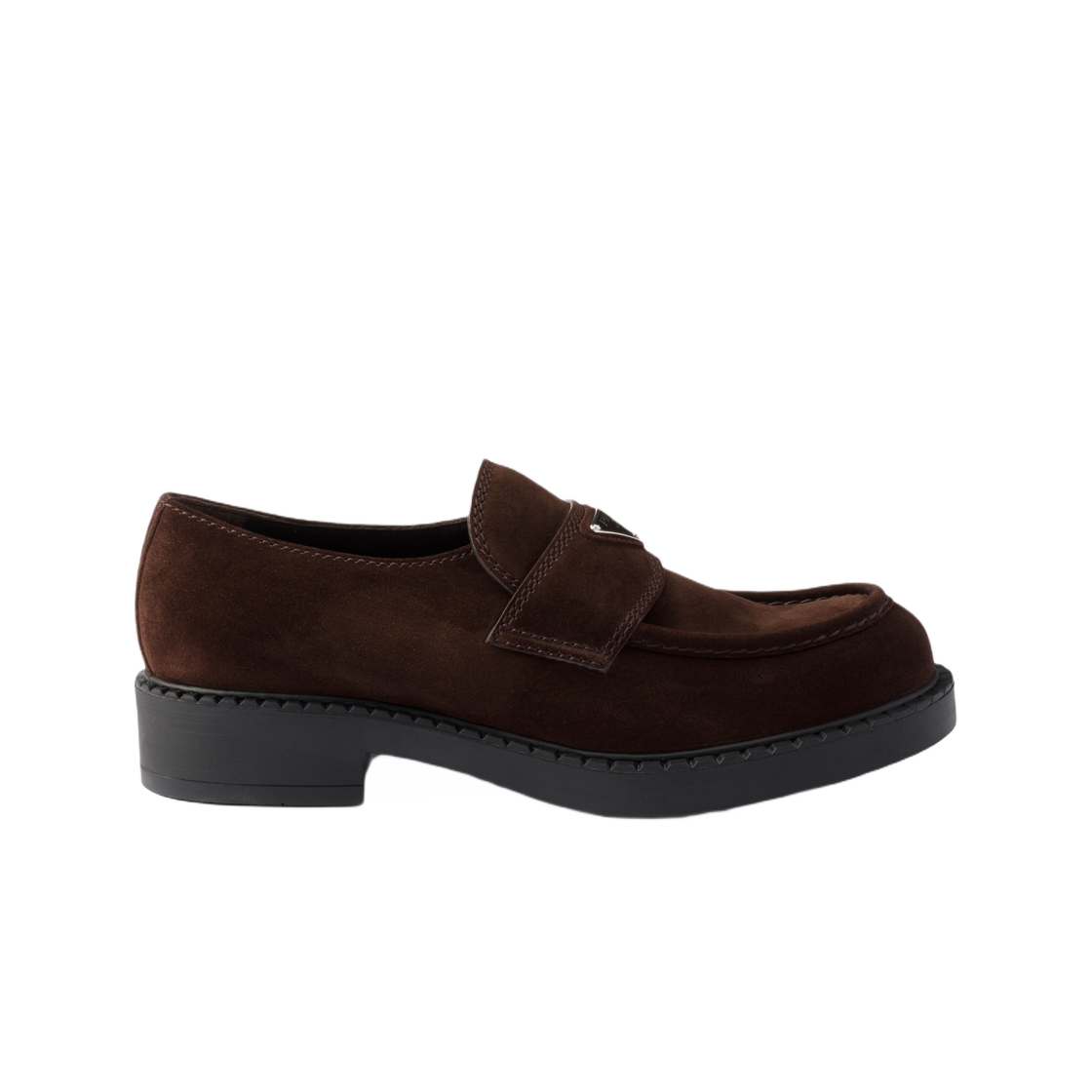 프라다 초콜릿 스웨이드 로퍼 다크 브라운(Prada Chocolate Suede Loafers Dark Brown)