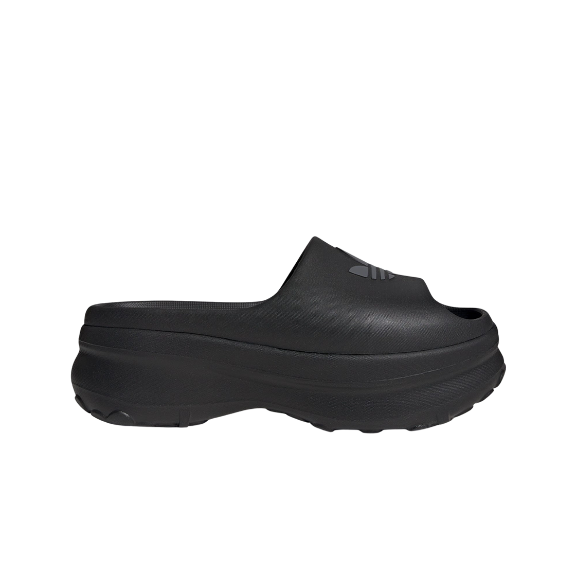 (W) 아디다스 아디폼 스탠 슬라이드 코어 블랙 그레이 식스((W) Adidas Adifom Stan Slides Core Black Grey Six) - 1