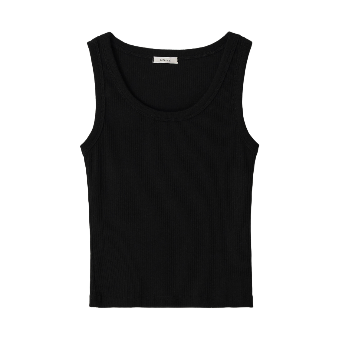 (W) 레터앤 에센셜 LE 유넥 슬리브리스 블랙((W) Letterand Essentials LE U-Neck Sleeveless Black)