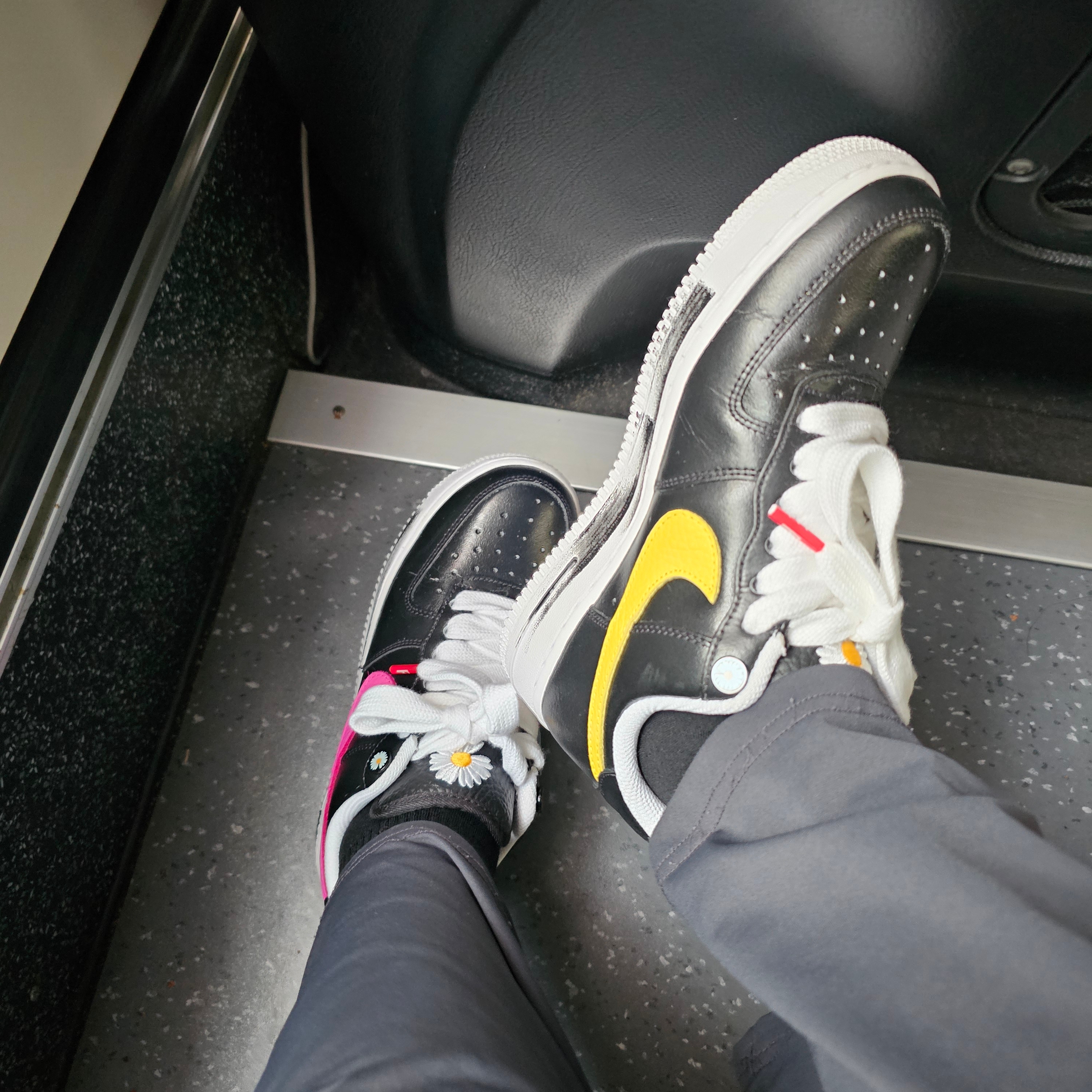 Nike x Peaceminusone Air Force 1 Low Para-Noise 3.0 Black and Multicolor 착용 스타일 - 5