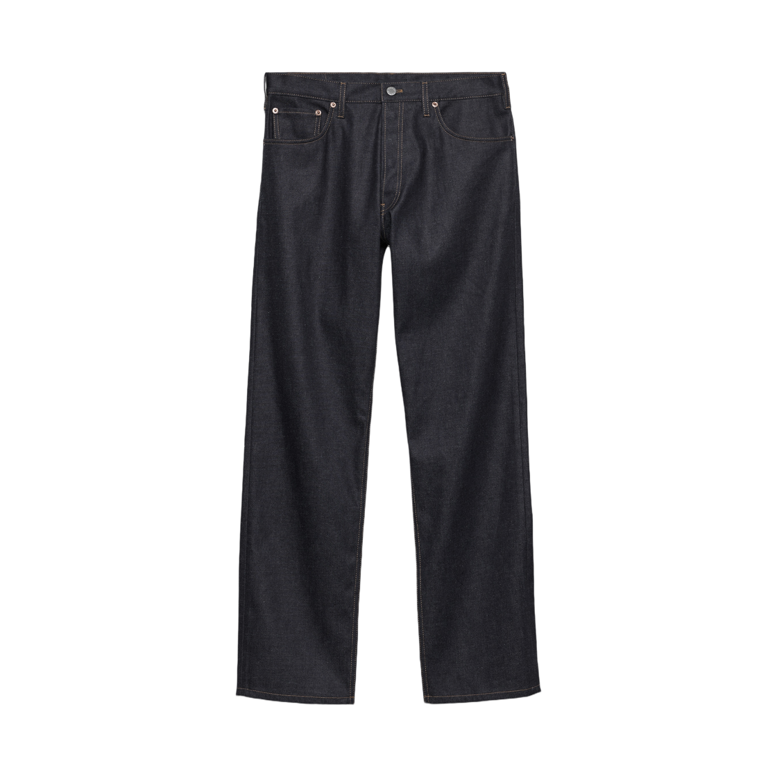 GEP358-17YZ-F0008 Prada Raw Denim Jeans with Leather Strap Navy