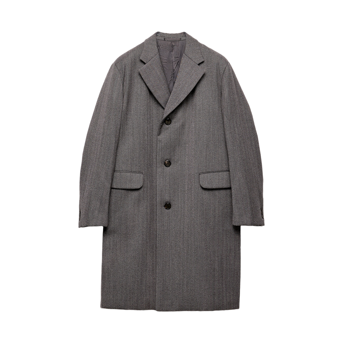 프라다 싱글 브레스티드 울 코트 그레이(Prada Single Breasted Wool Coat Grey) - 1