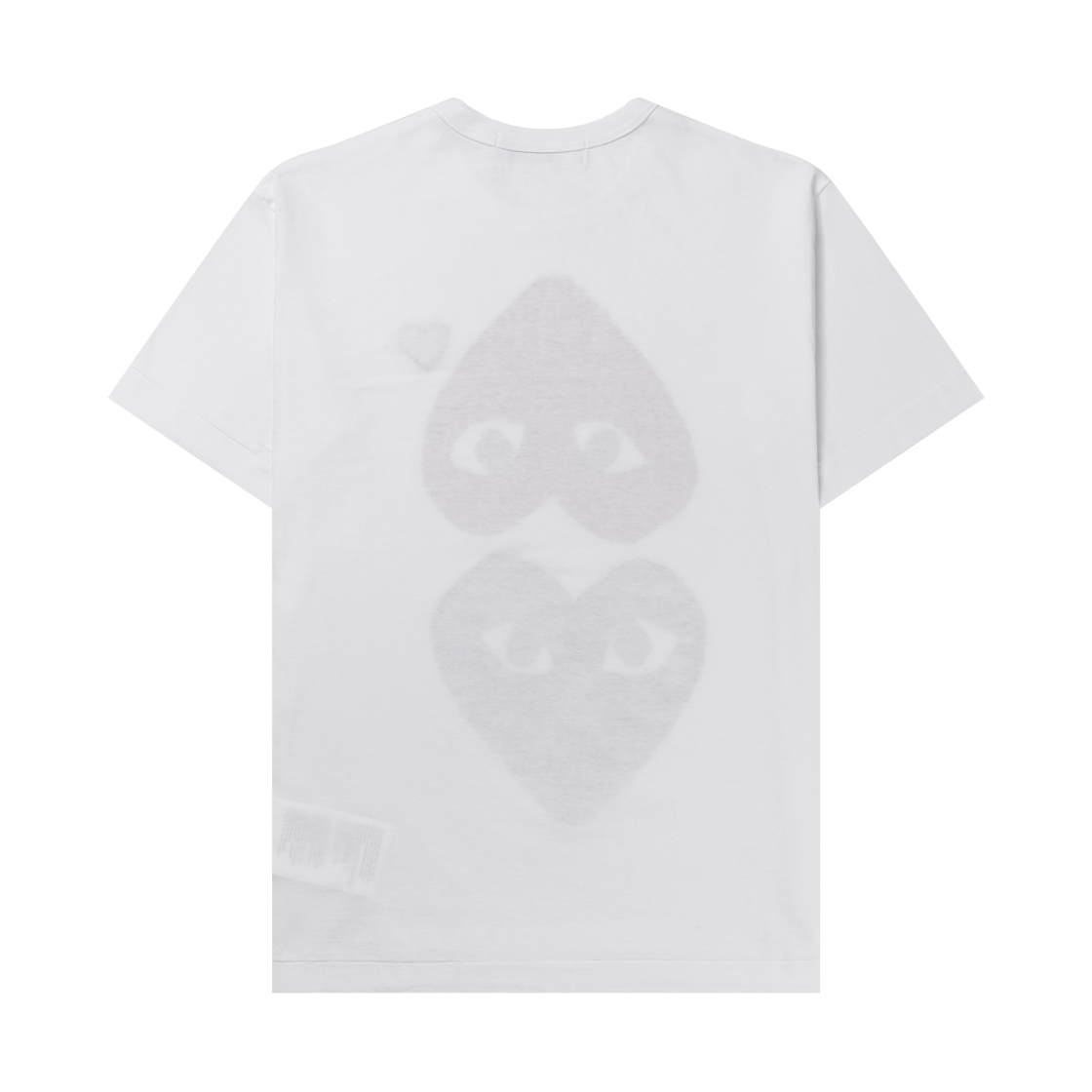 (W) 플레이 꼼데가르송 카모플라주 업사이드 다운 하트 티셔츠 화이트((W) Play Comme des Garcons Camouflage With Upside Down Heart T-Shirt White) - 2