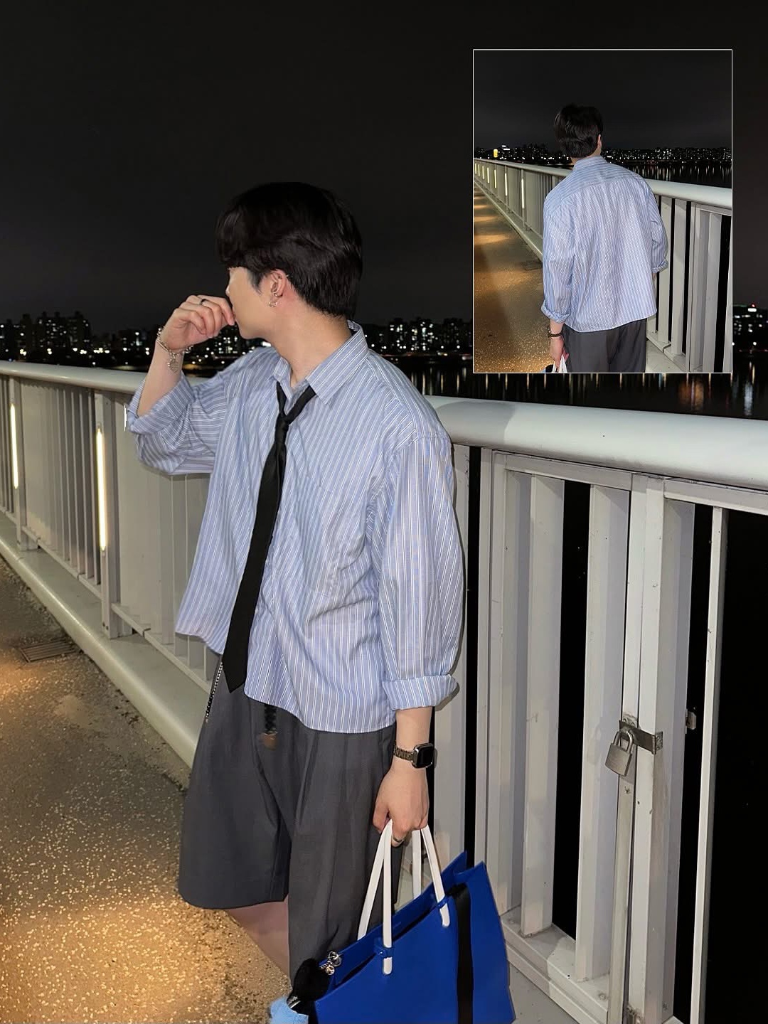 Nike Air Force 1 '07 Low Triple Black, Monamhee x Peaceminusone Daihee Plush Keyring 착용 스타일 - 6