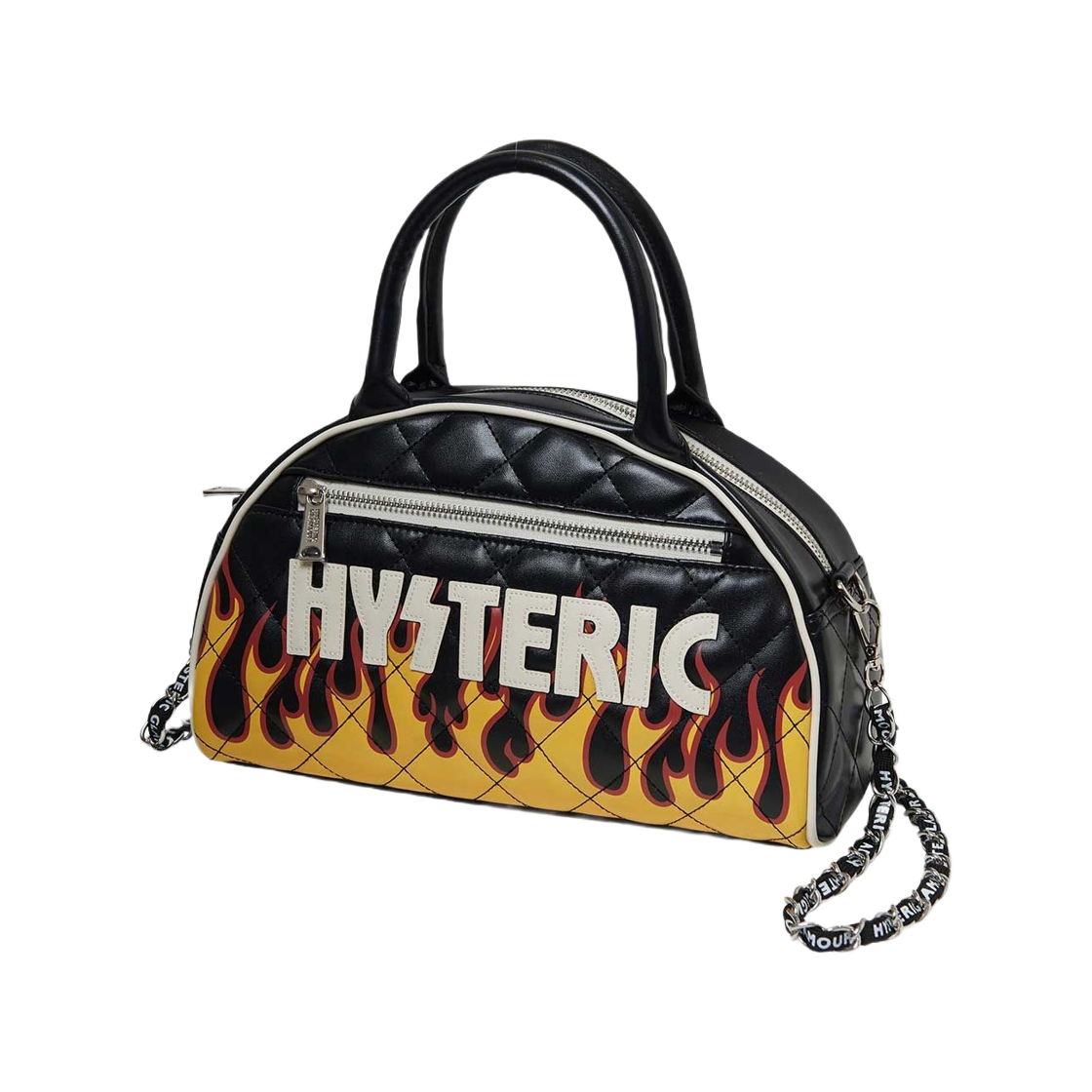 01253QB04 (W) Hysteric Glamour Hysteric Fire Boston Bag Black