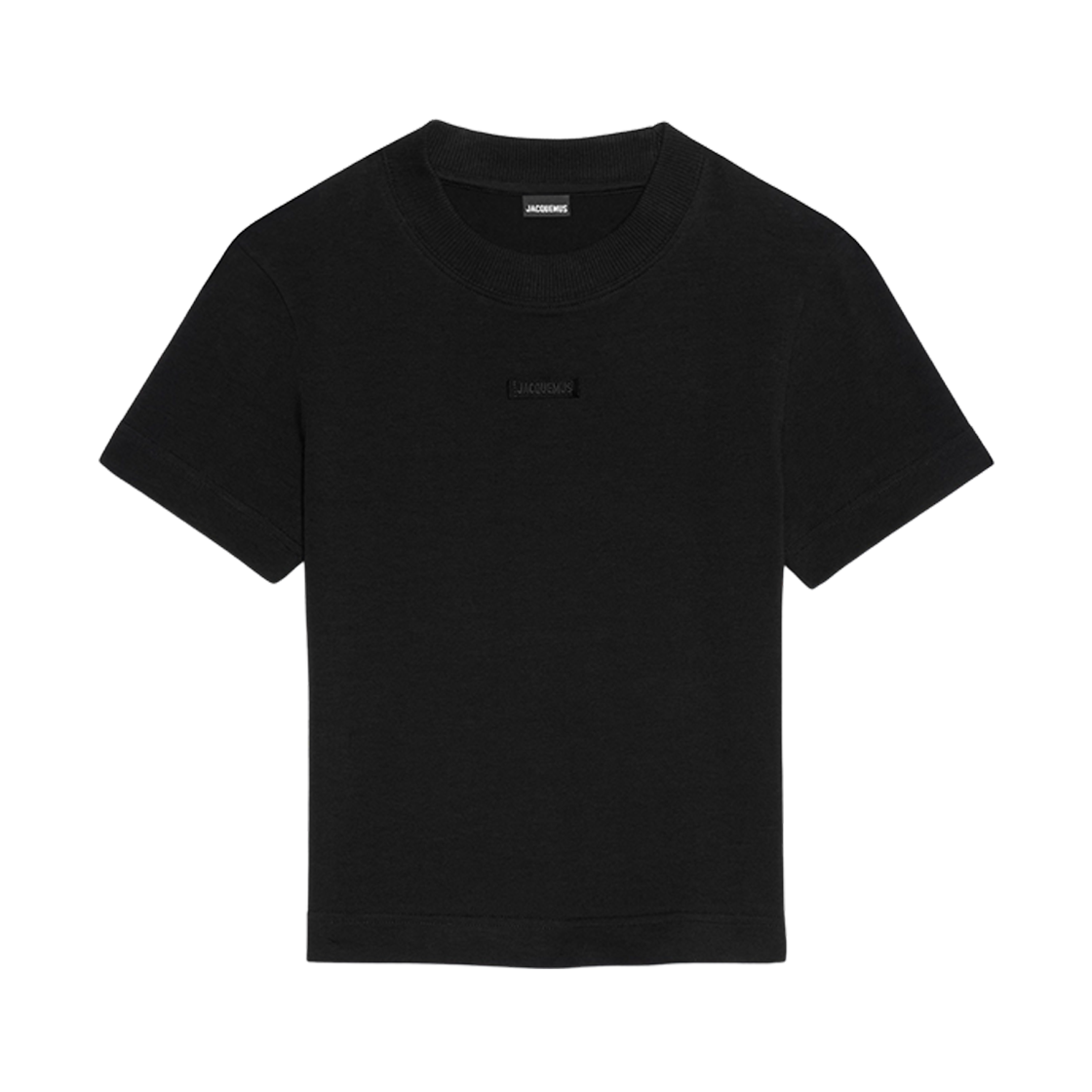 (W) 자크뮈스 그로그랭 로고 티셔츠 블랙((W) Jacquemus Grosgrain Logo T-Shirt Black) - 1