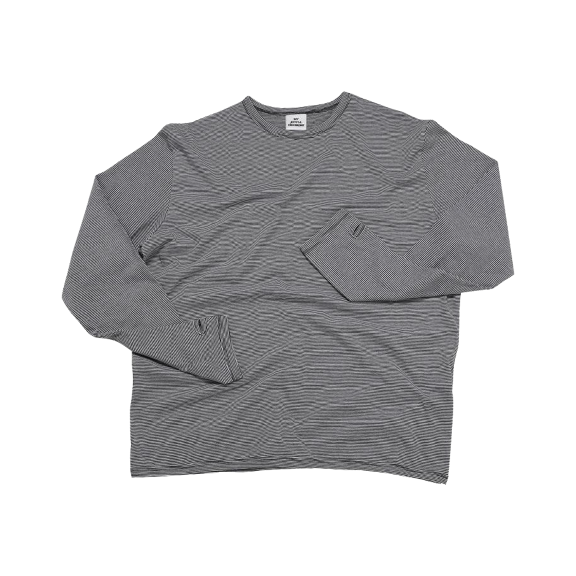 엠제이디 스트라이프 핑거 홀 롱슬리브 티셔츠 블랙(MJD Stripe Finger Hole Long Sleeve T-Shirt Black)
