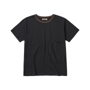 Karactor Patchwork Pocket Half T-Shirts Dusty Black