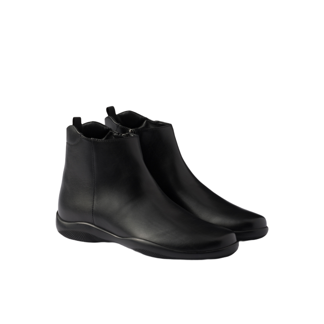 프라다 토블라흐 레더 앵클 부츠 블랙(Prada Toblach Leather Ankle Boots Black) - 2