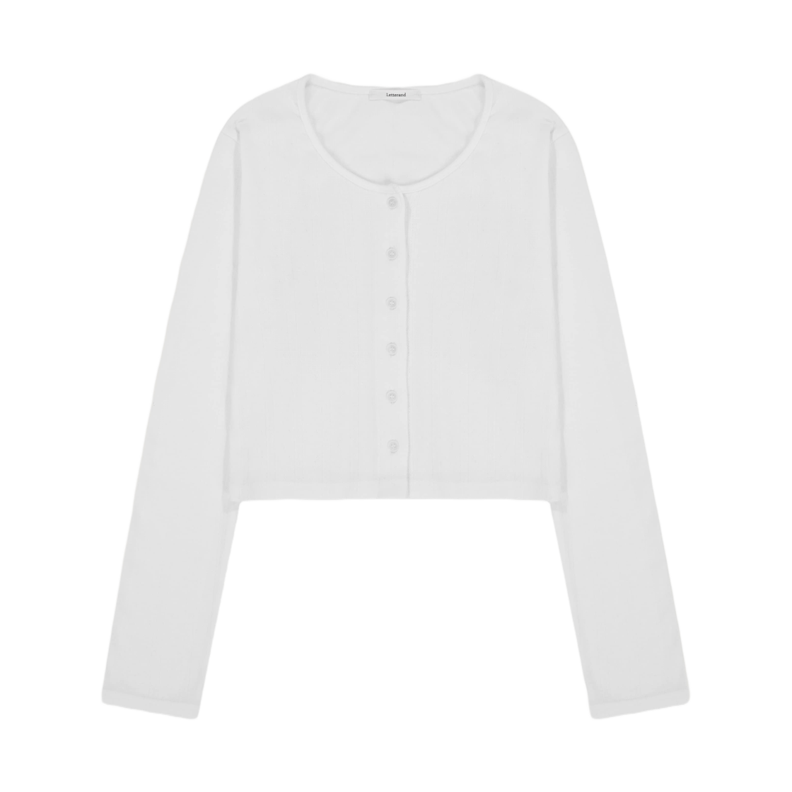 - (W) Letterand Punching Sleeveless & Cardigan Set Ivory