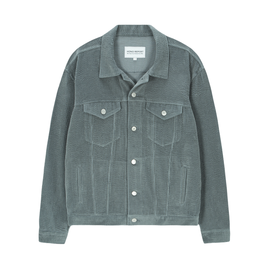 hono25fa4 Hono Report Trucker Jacket Blue Gray