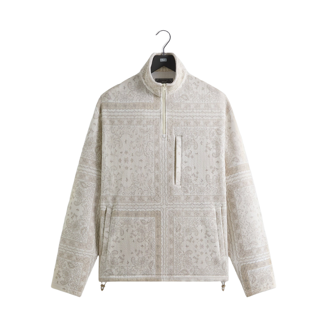 키스 스트라이프 인터락 클레어몬트 쿼터 집 캔버스(Kith Striped Interlock Claremont Quarter Zip Canvas)