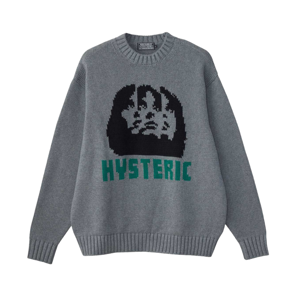 히스테릭 글래머 멀티 우먼 니트 스웨터 탑 그레이(Hysteric Glamour Multi Woman Knitted Sweater Top Gray) - 1