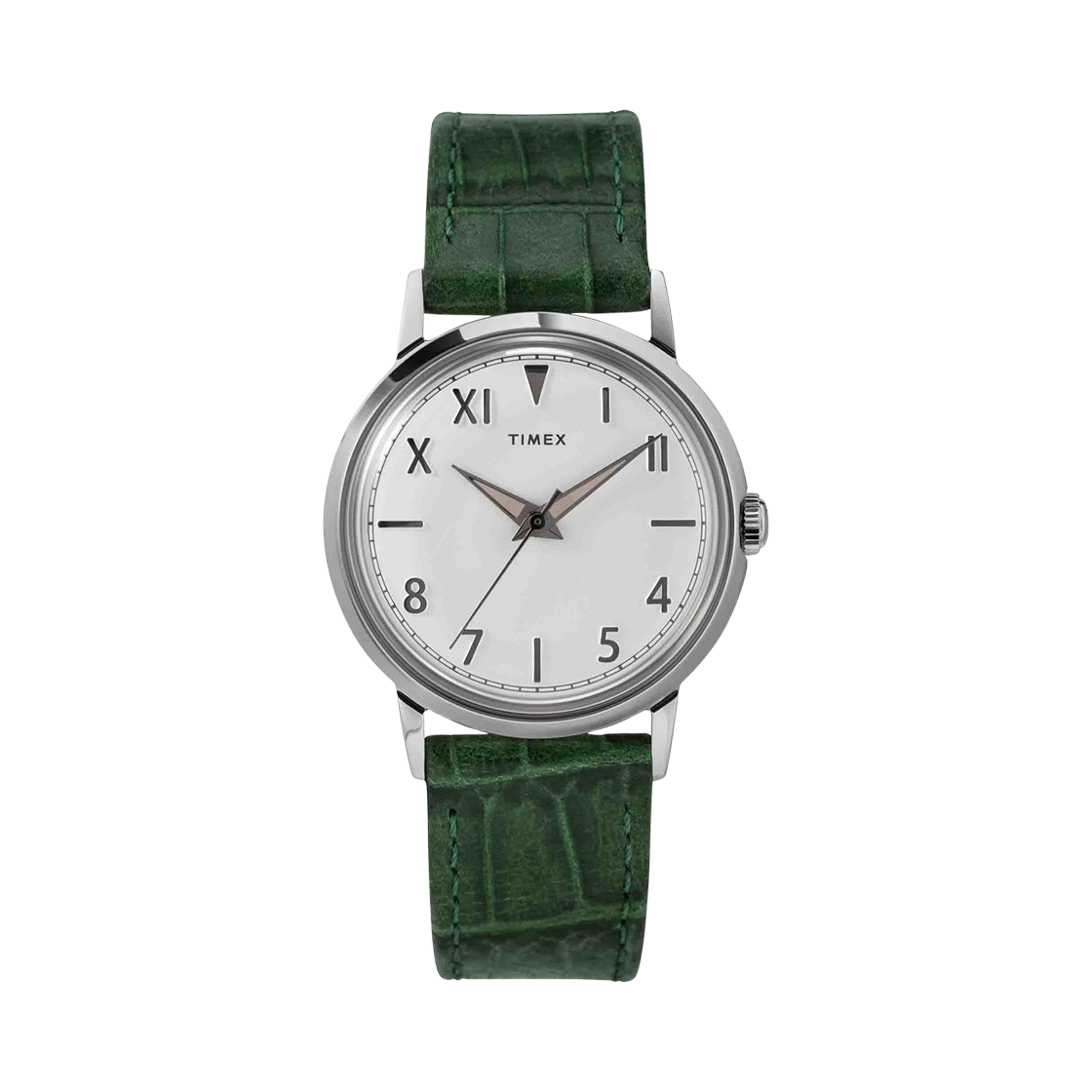 타이맥스 멀린 핸드 와인드 캘리포니아 34mm 레더 스트랩 워치 그린(Timex Marlin Hand-Wound California 34mm Leather Strap Watch Green)