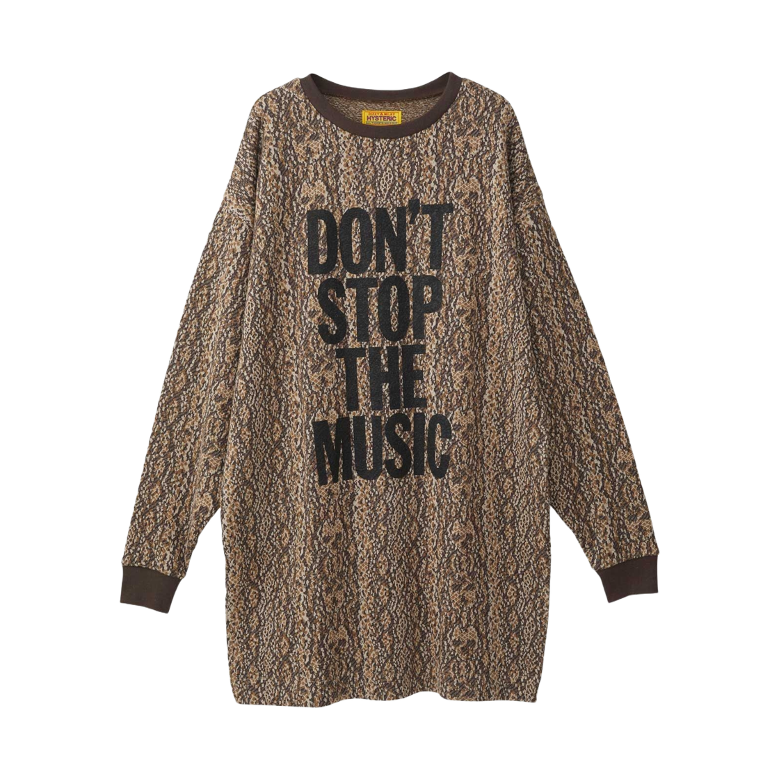 (W) 히스테릭 글래머 돈 스탑 더 뮤직 드레스 브라운((W) Hysteric Glamour Don't Stop The Music Dress Brown) - 1