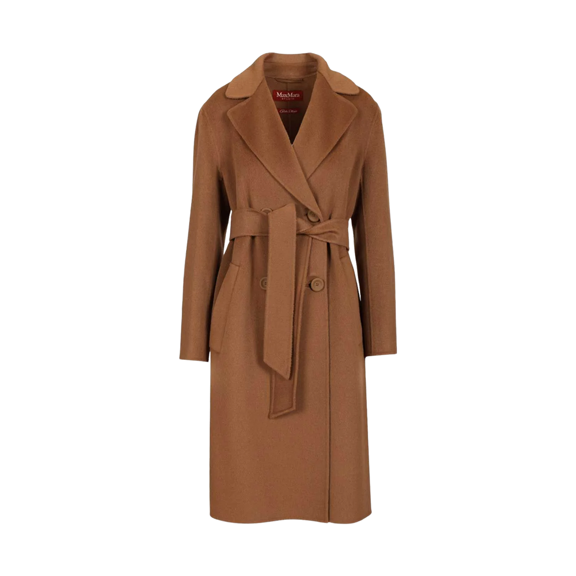 CANNETI-007 (W) Max Mara Studio Canneti Double-Breasted Coat Brown