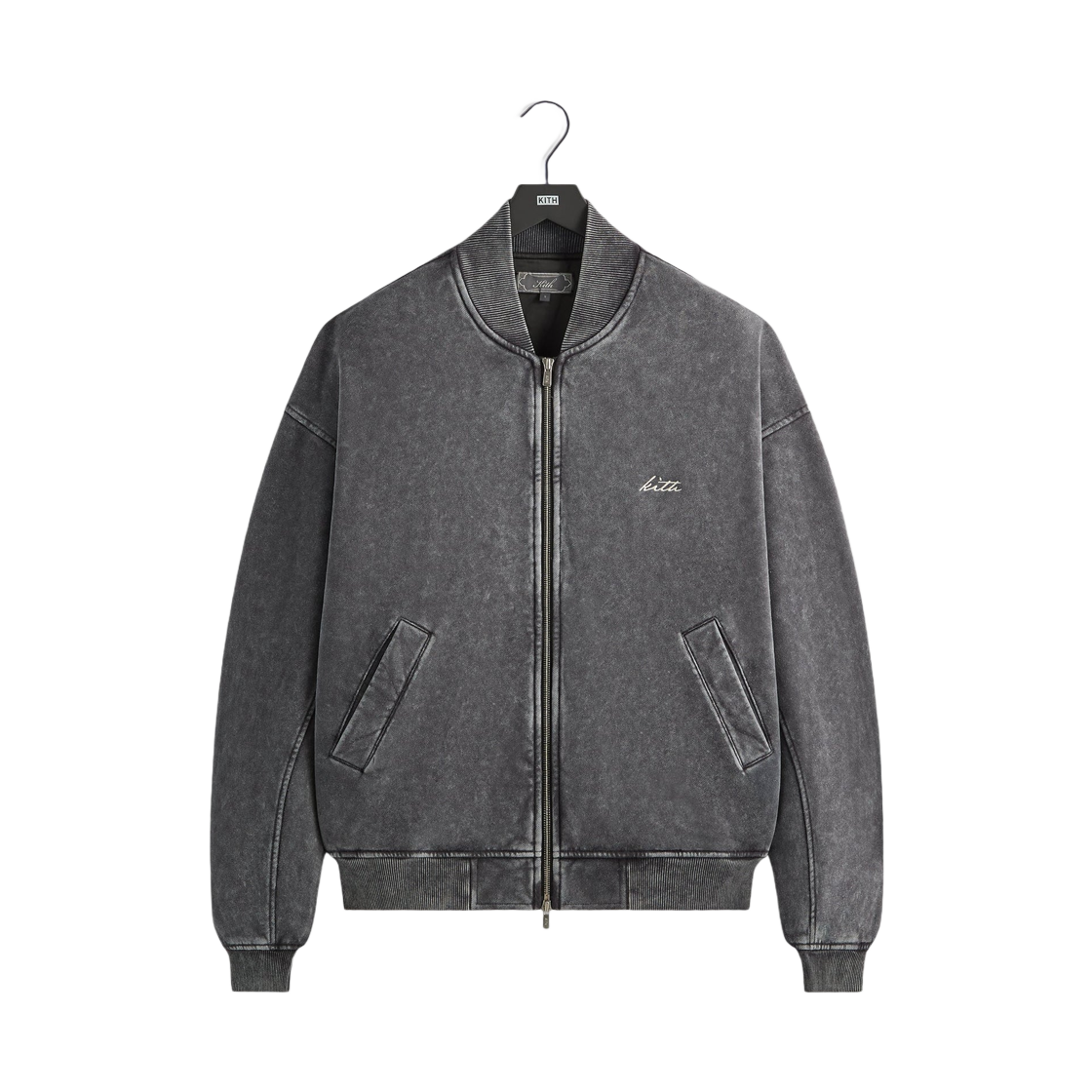 KHM010941-001 Kith Antique Wash Avery Bomber Jacket Black