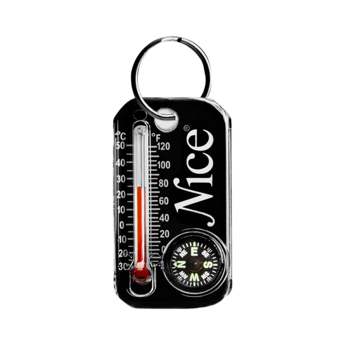 S30346 Nice Weather Nice Thermometer Keyring Black
