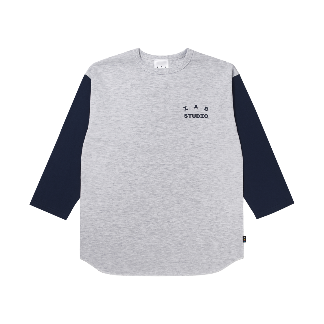 아이앱 스튜디오 3/4 슬리브 티셔츠 그레이 네이비