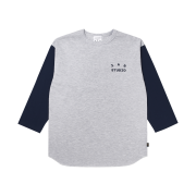 IAB Studio 3/4 Sleeve T-shirt Gray Navy