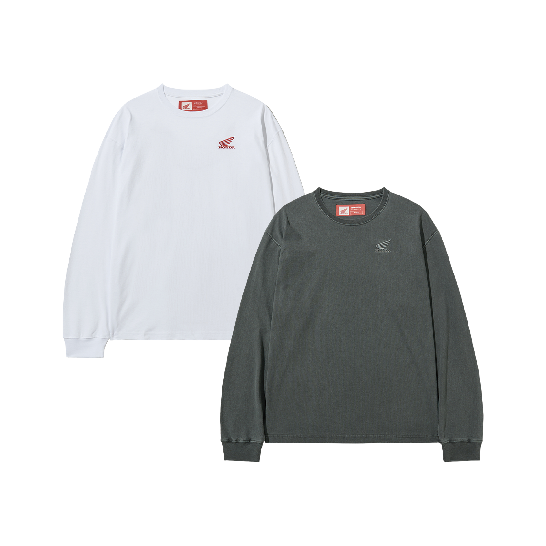 혼다 2Pack 오리지널 윙 로고 롱슬리브 화이트/차콜