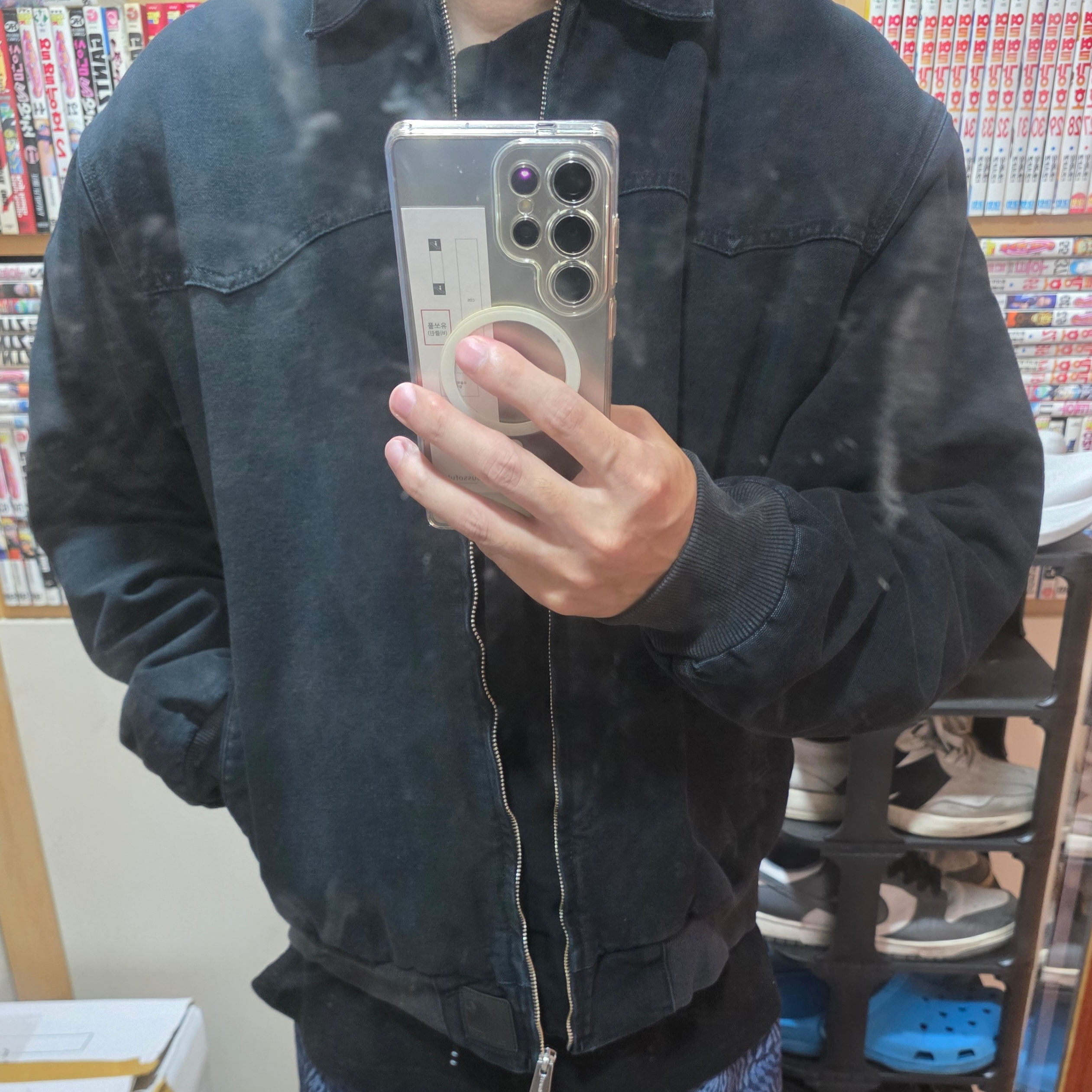 Carhartt WIP OG Santa Fe Jacket Black 착용 스타일 - 1