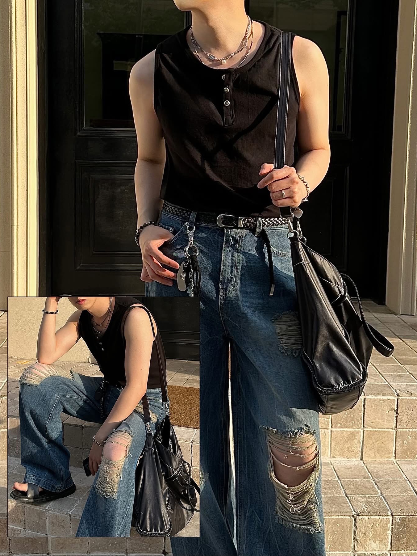 Tiffany & Co. Return To Tiffany Heart Tag Toggle Bracelet Silver, Matin Kim Big Coating Tote Bag Black 착용 스타일 - 5