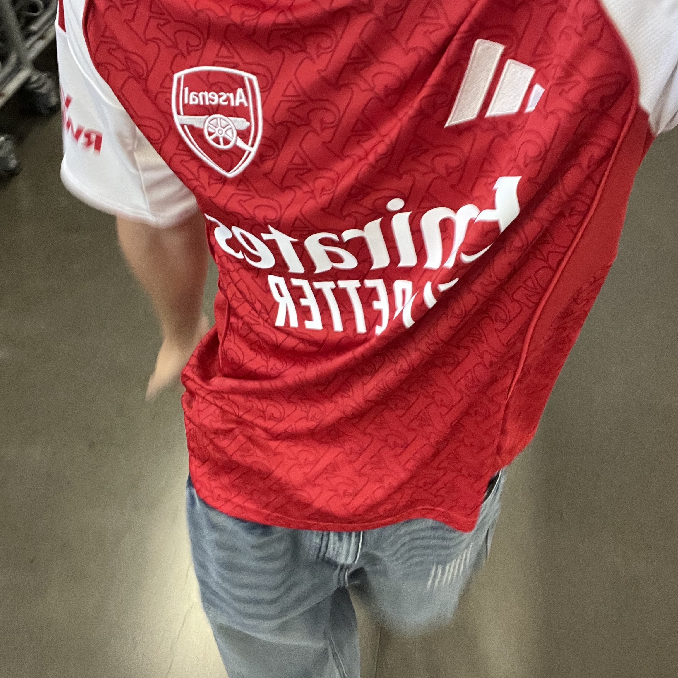 Adidas Arsenal 2025/26 Home Authentic Jersey Better Scarlet White - KR Sizing (Non Marking Ver.) 착용 스타일