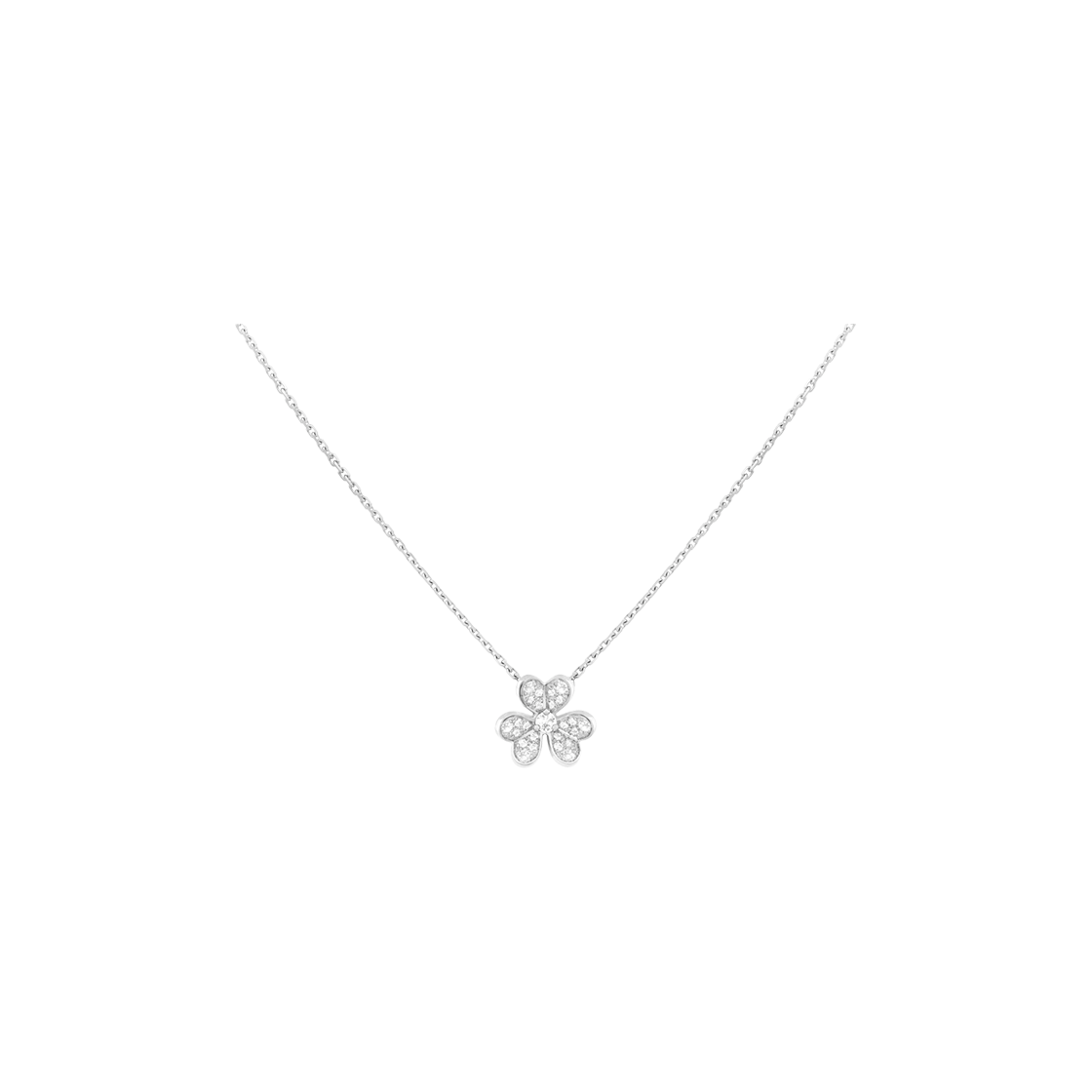 VCARP3W300 Van Cleef & Arpels Frivole Pendant Mini 18K White Gold Diamonds