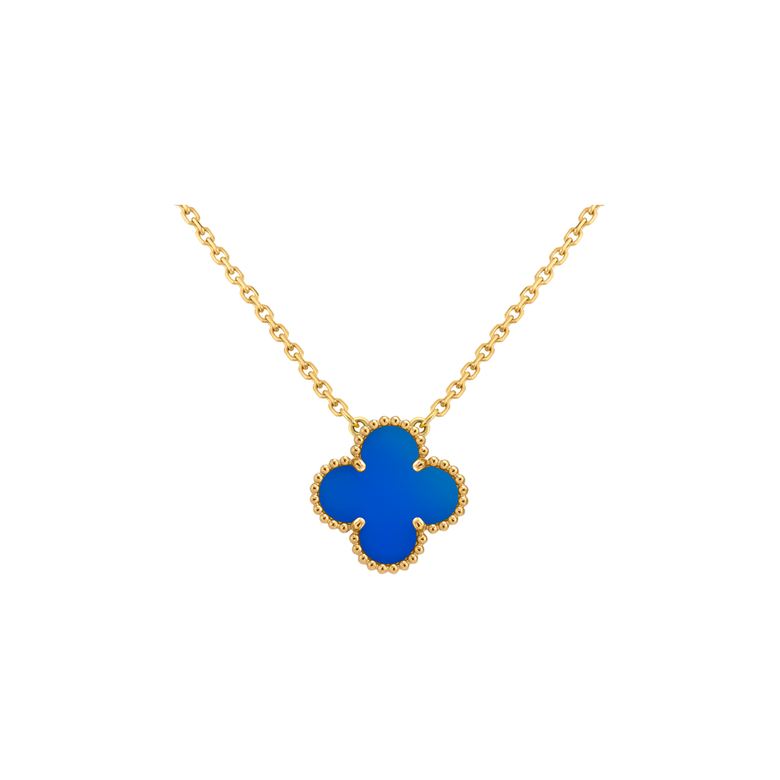 (W) 반 클리프 & 아펠 빈티지 알함브라 펜던트 18K 옐로우 골드 아게이트((W) Van Cleef & Arpels Vintage Alhambra Pendant 18K Yellow Gold Agate)