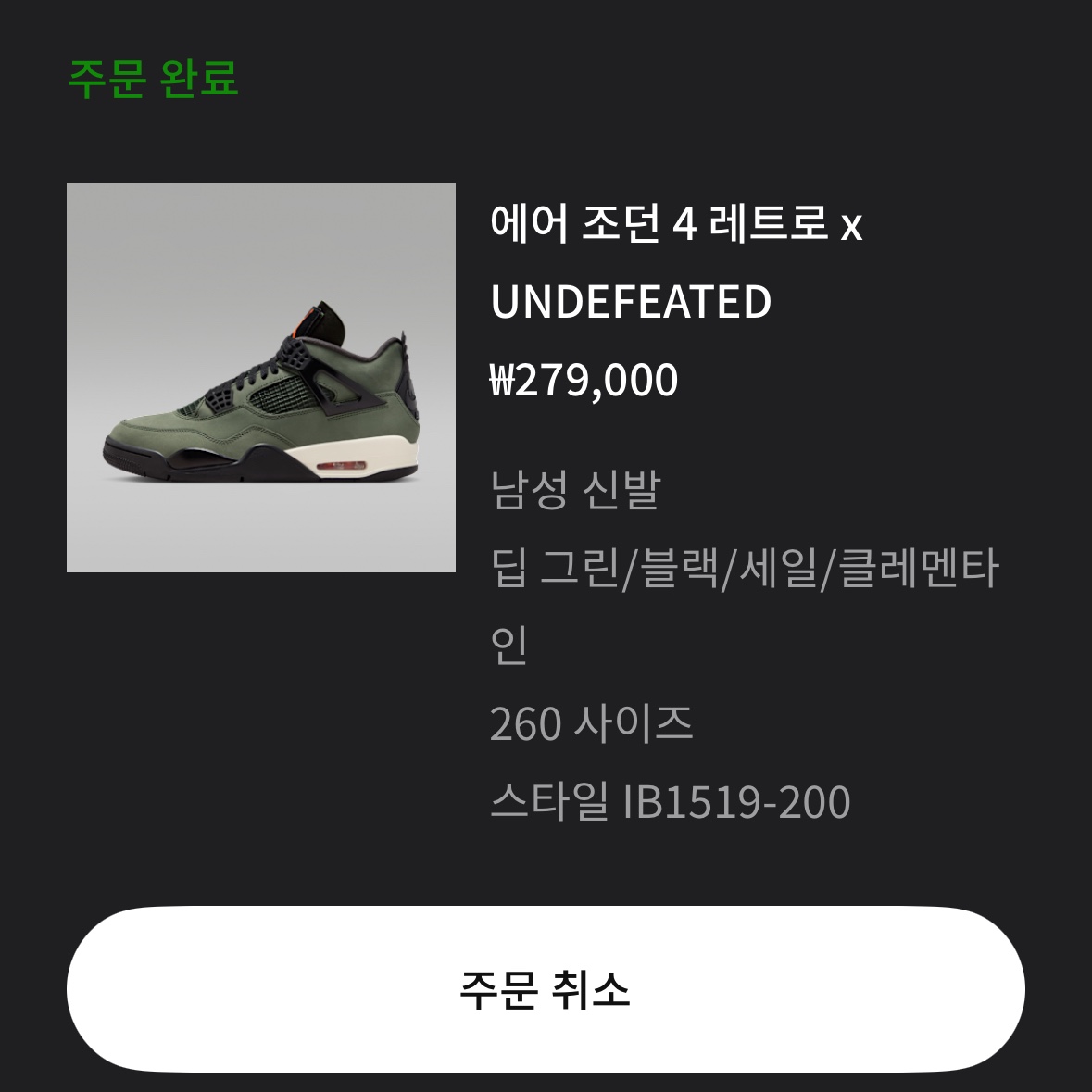 Jordan 4 x Undefeated Retro OG SP Deep Green and Clementine 착용 스타일 - 3