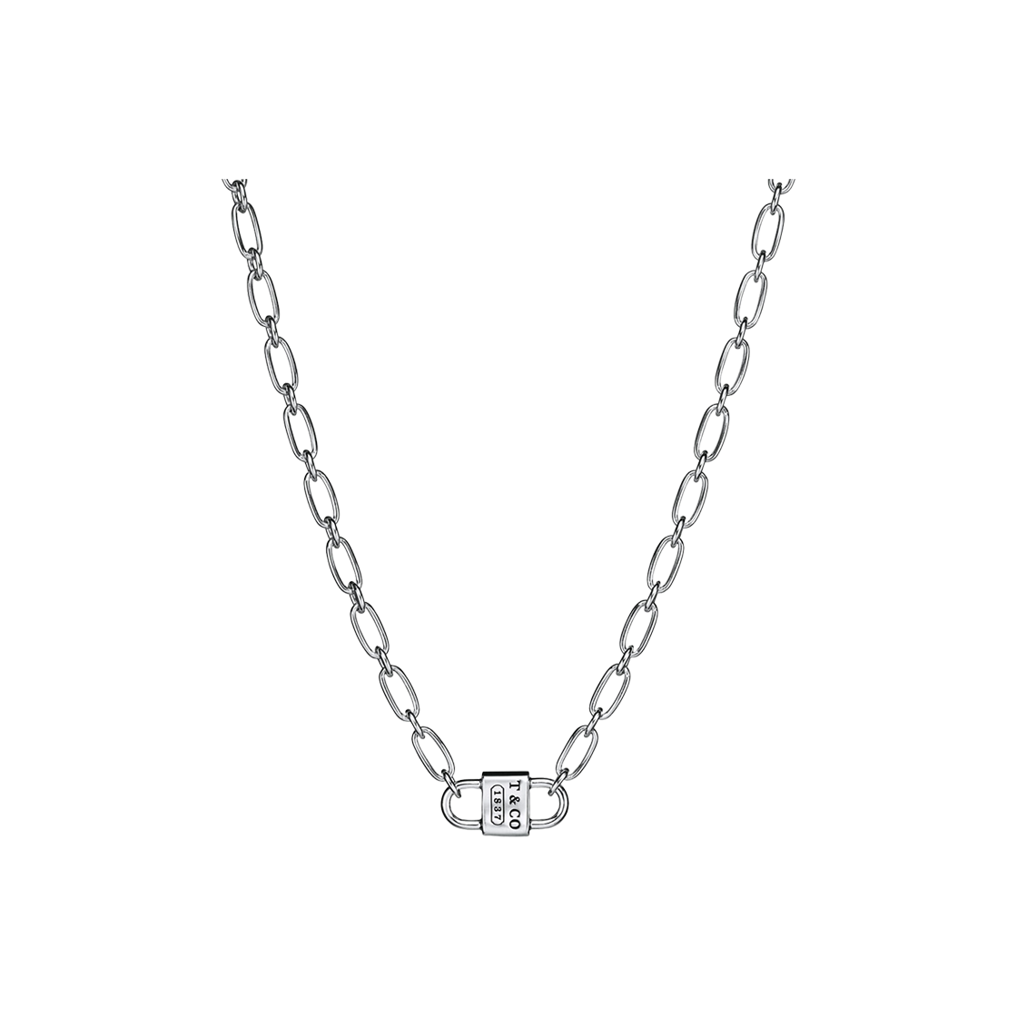 티파니 앤 코 1837 스몰 더블 락 네클리스 스털링 실버(Tiffany & Co. 1837 Small Double Lock Necklace Sterling Silver)