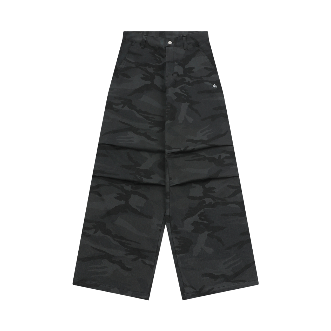 SR25FWPT01CH SLOW RECORD HOUSE Double Pintuck Cotton Pants Camo Charcoal