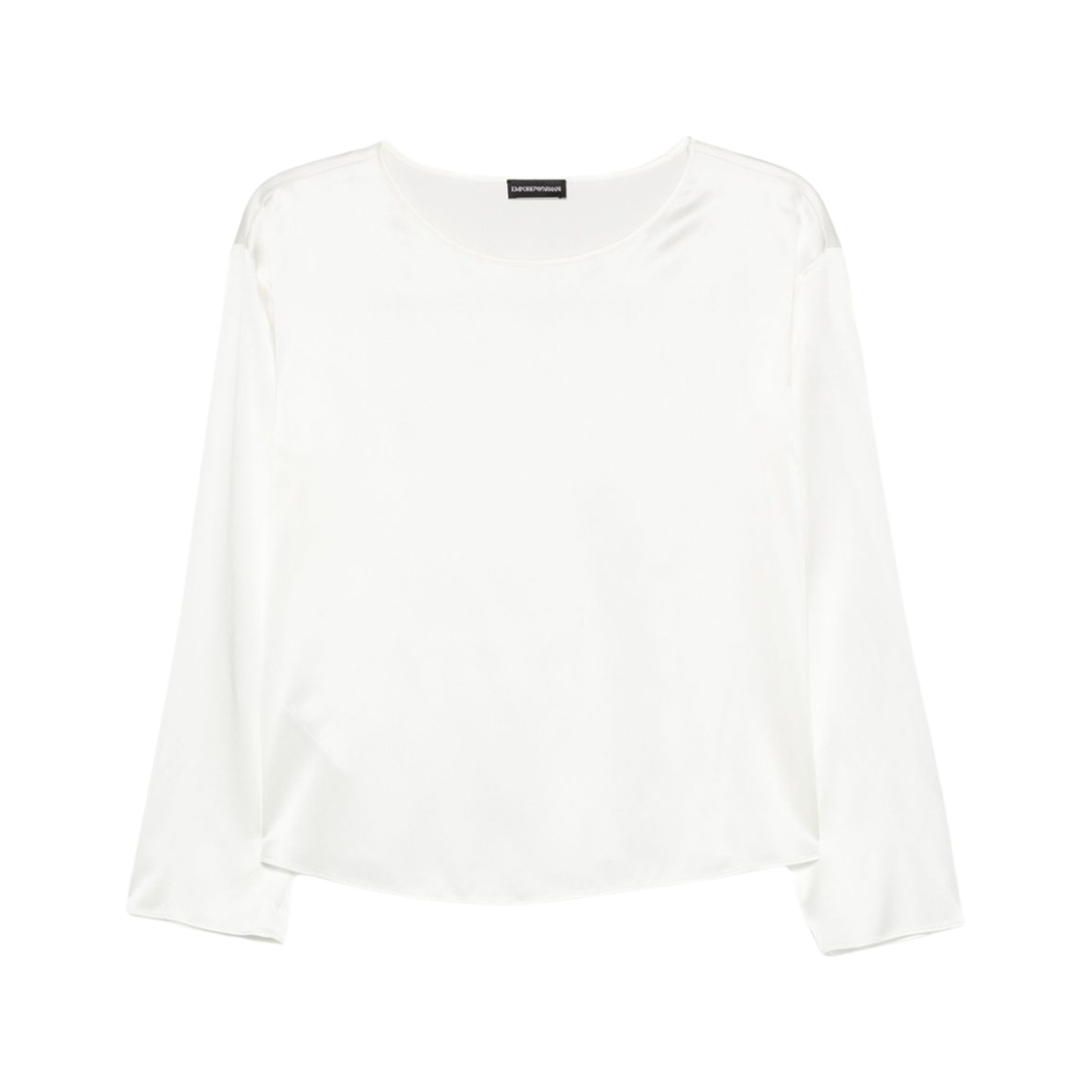 EW002198AF17300U0006 (W) Emporio Armani Silk Blend Long Sleeve Top White