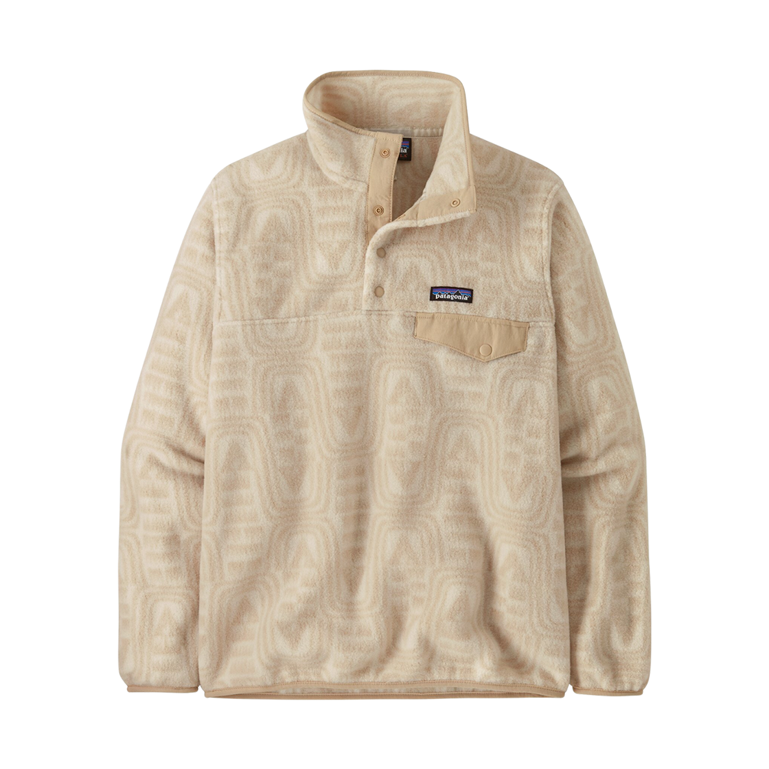 (W) 파타고니아 라이트웨이트 신칠라 스냅-T 플리스 풀오버 플로우 다이노 화이트((W) Patagonia Lightweight Synchilla Snap-T Fleece Pullover Flow Dyno White)