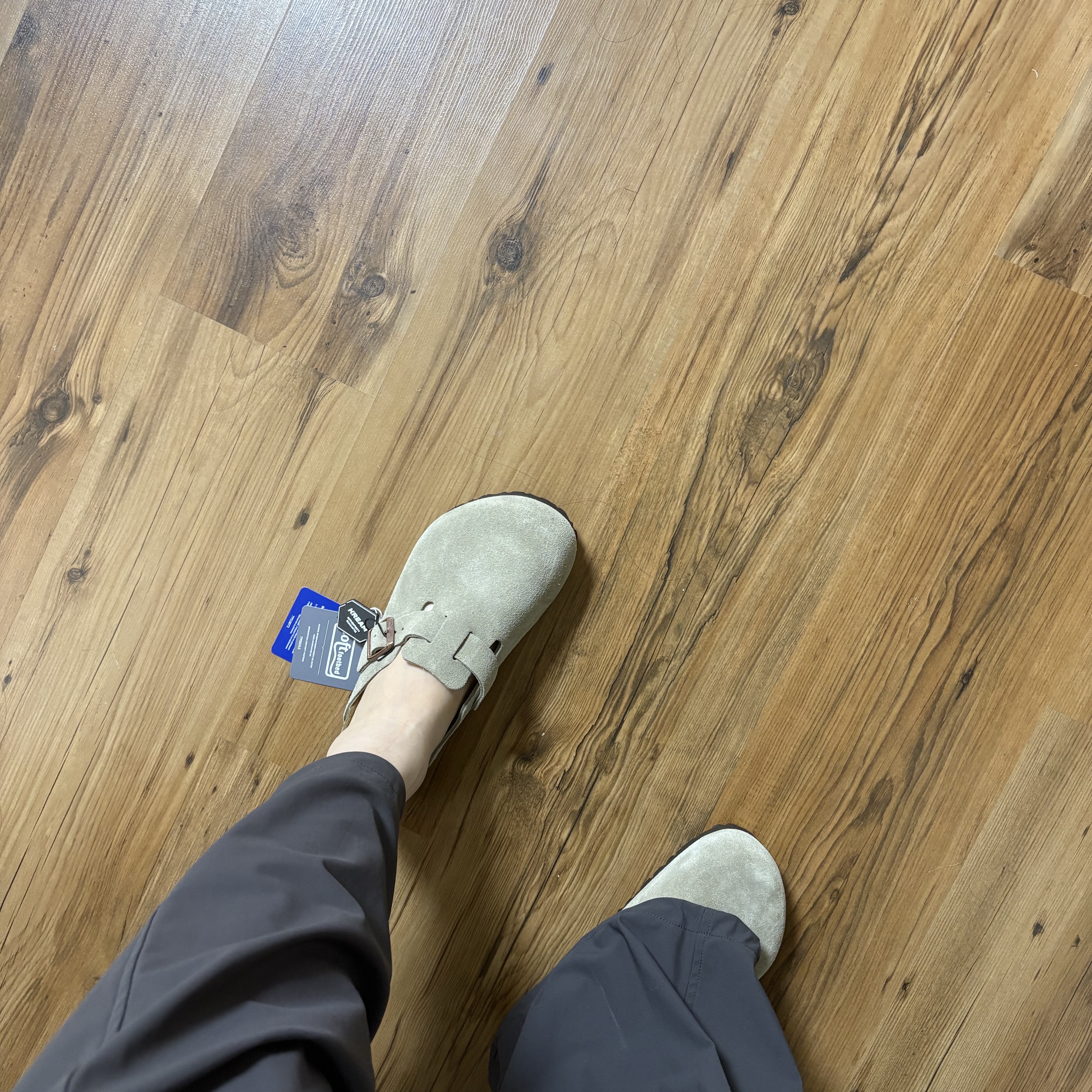 Birkenstock Boston Soft Footbed Taupe - Regular 착용 스타일 - 2