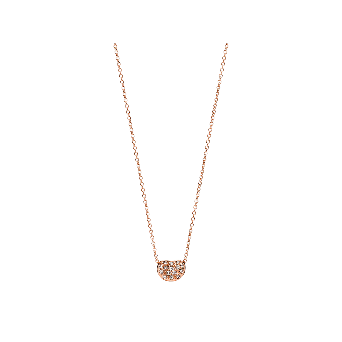 70880717/1414476319/70880709 Tiffany & Co. Elsa Peretti Bean Design Pendant 6.5mm 18K Rose Gold with Pave Diamonds