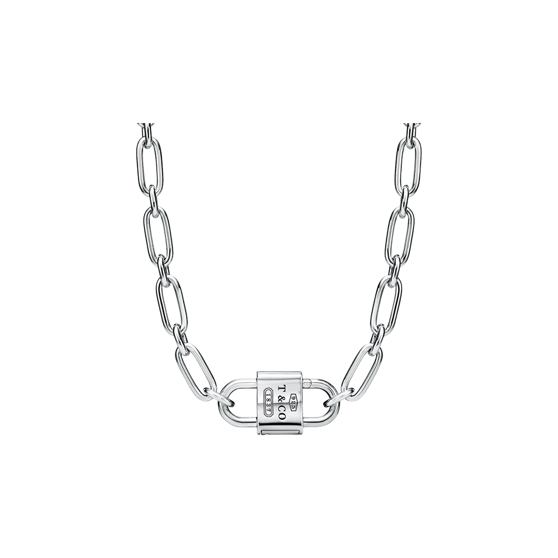 티파니 앤 코 1837 라지 더블 락 네클리스 스털링 실버(Tiffany & Co. 1837 Large Double Lock Necklace Sterling Silver)