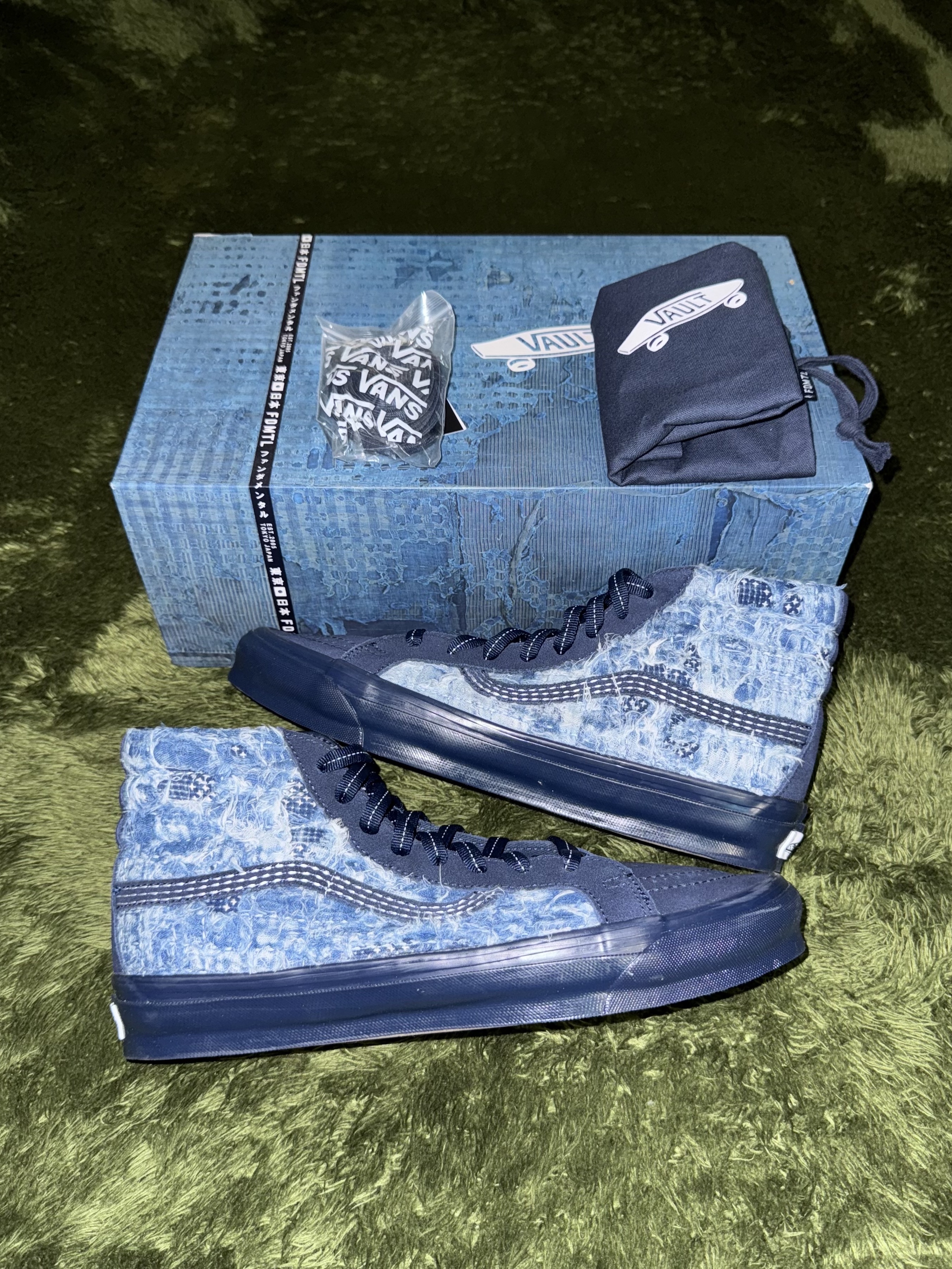 Vans Vault x FDMTL OG Sk8-Hi LX Indigo 착용 스타일 - 1