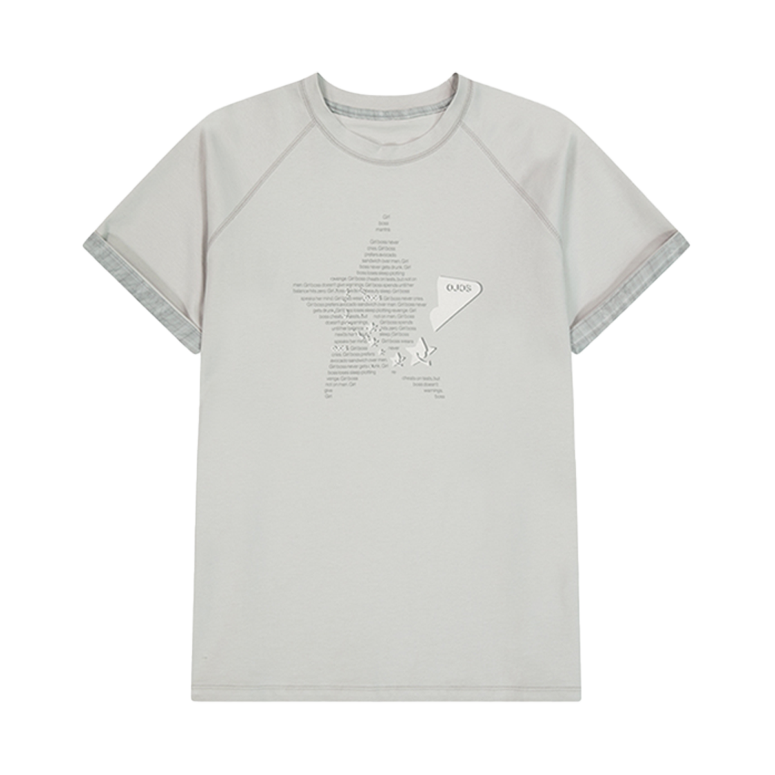 오호스 더블 슬리브 레글런 티셔츠 카키(OJOS Double Sleeves Raglan T-shirt Khaki)