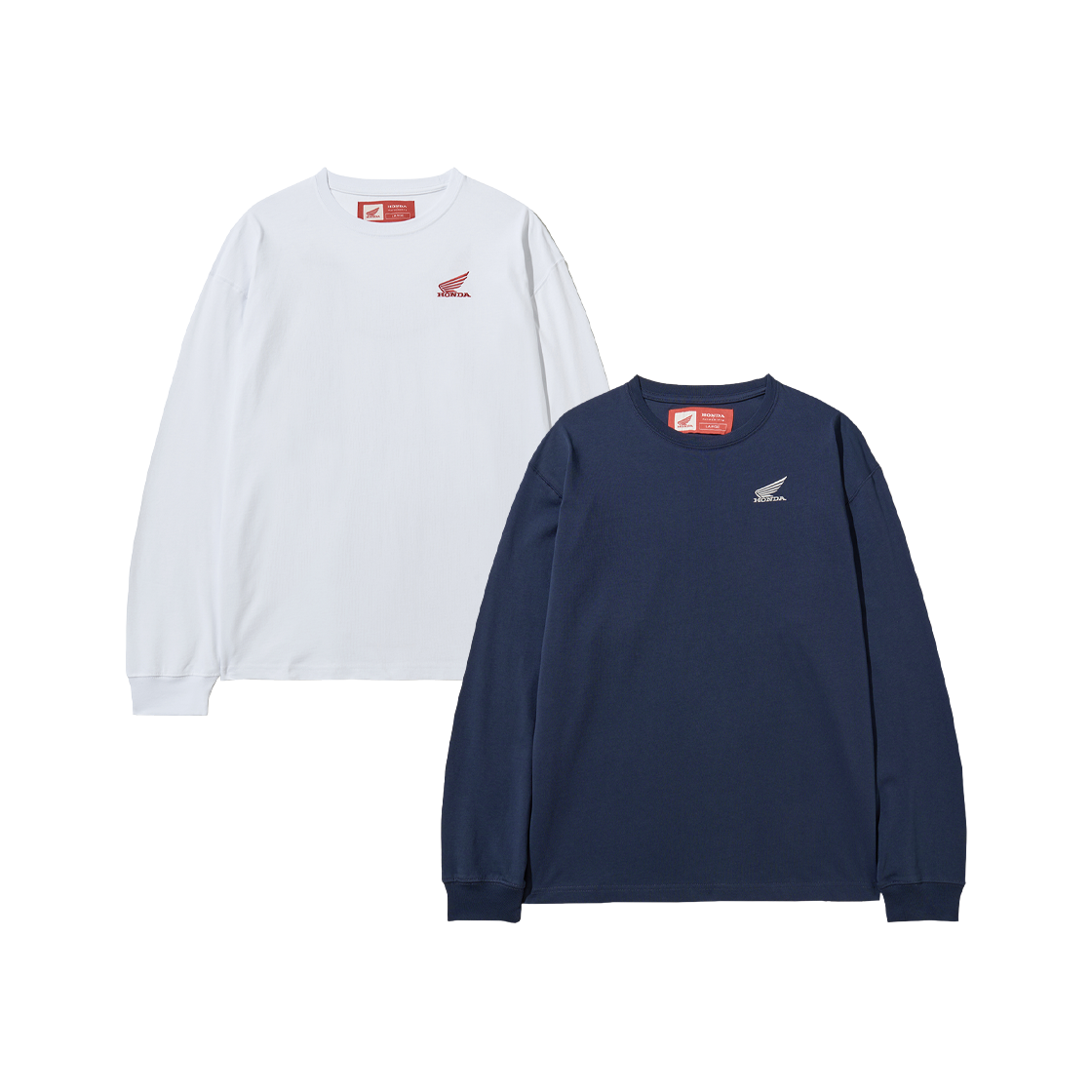 혼다 2Pack 오리지널 윙 로고 롱슬리브 화이트/네이비
