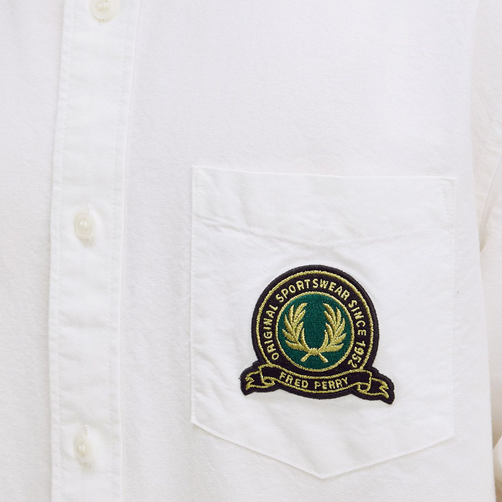 프레드 페리 클럽하우스 테니스 뱃지 옥스포드 셔츠 스노우화이트(Fred Perry Clubhouse Tennis Badge Oxford Shirt Snow White) - 4