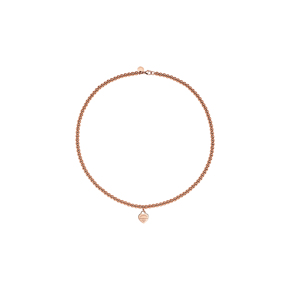티파니 앤 코 리턴 투 티파니 하트 태그 비드 네클리스 미니 18K 로즈 골드(Tiffany & Co. Return To Tiffany Heart Tag Bead Necklace Mini 18K Rose Gold) - 1