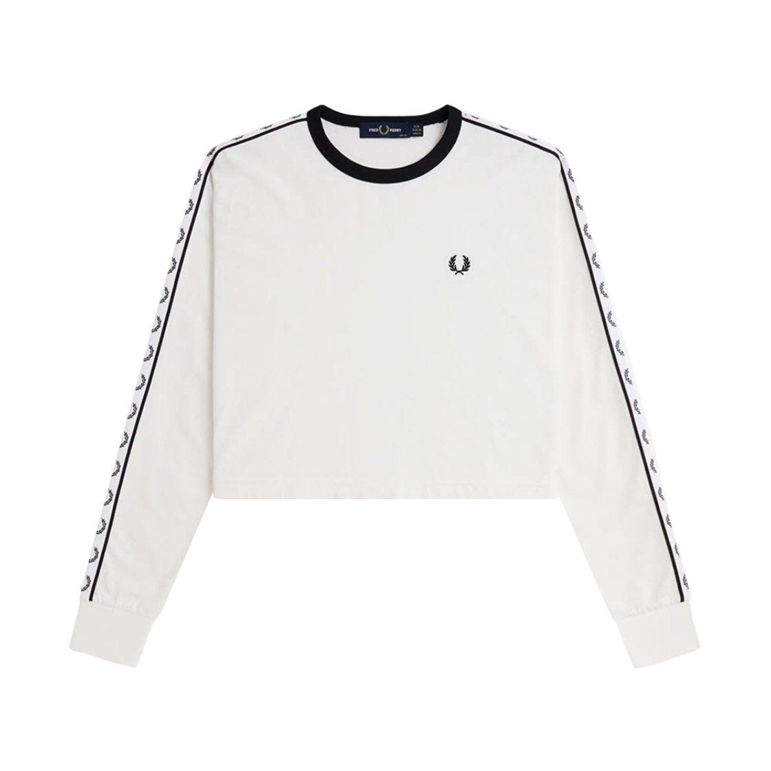 프레드페리 우먼스 테잎 롱슬리브 티셔츠 스노우화이트(Fred Perry Womens Taped Long Sleeve T-Shirt Snow White) - 1