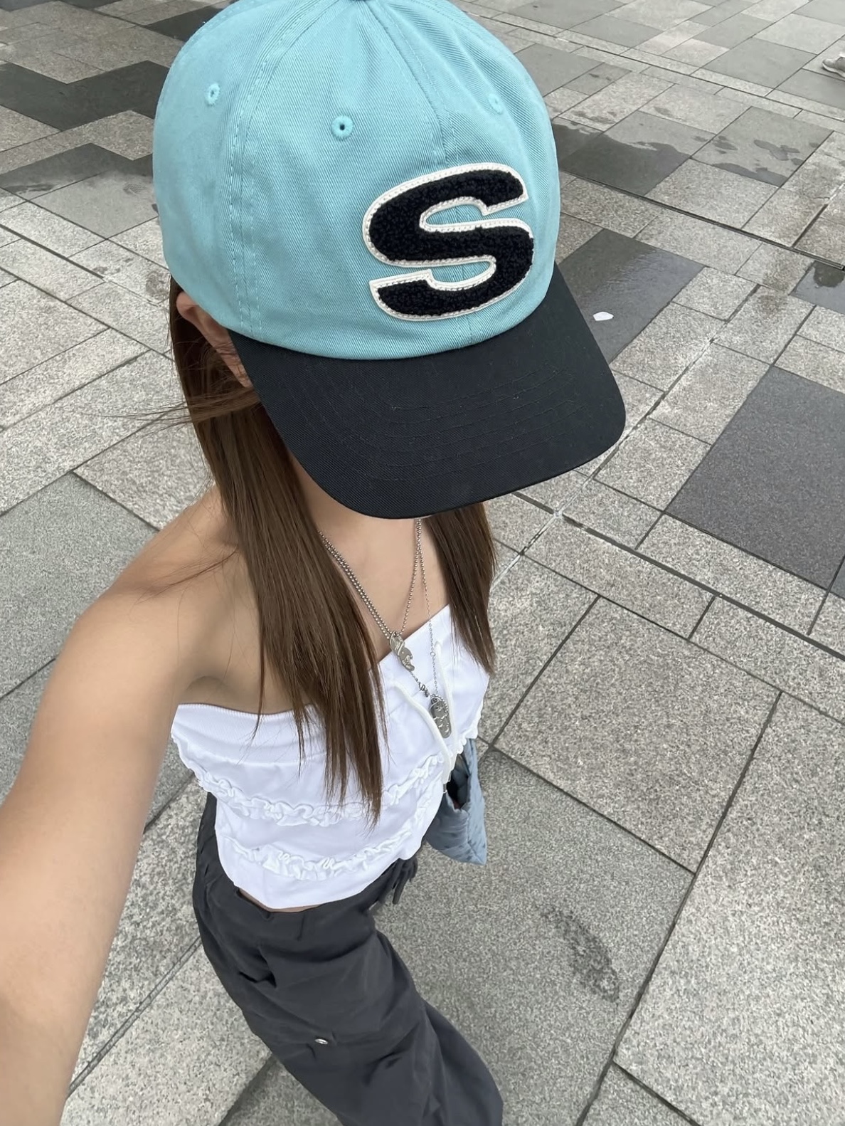 Stussy Chenille S Low Pro Cap Teal, Hysteric Glamour You Pay Necklace Silver 착용 스타일