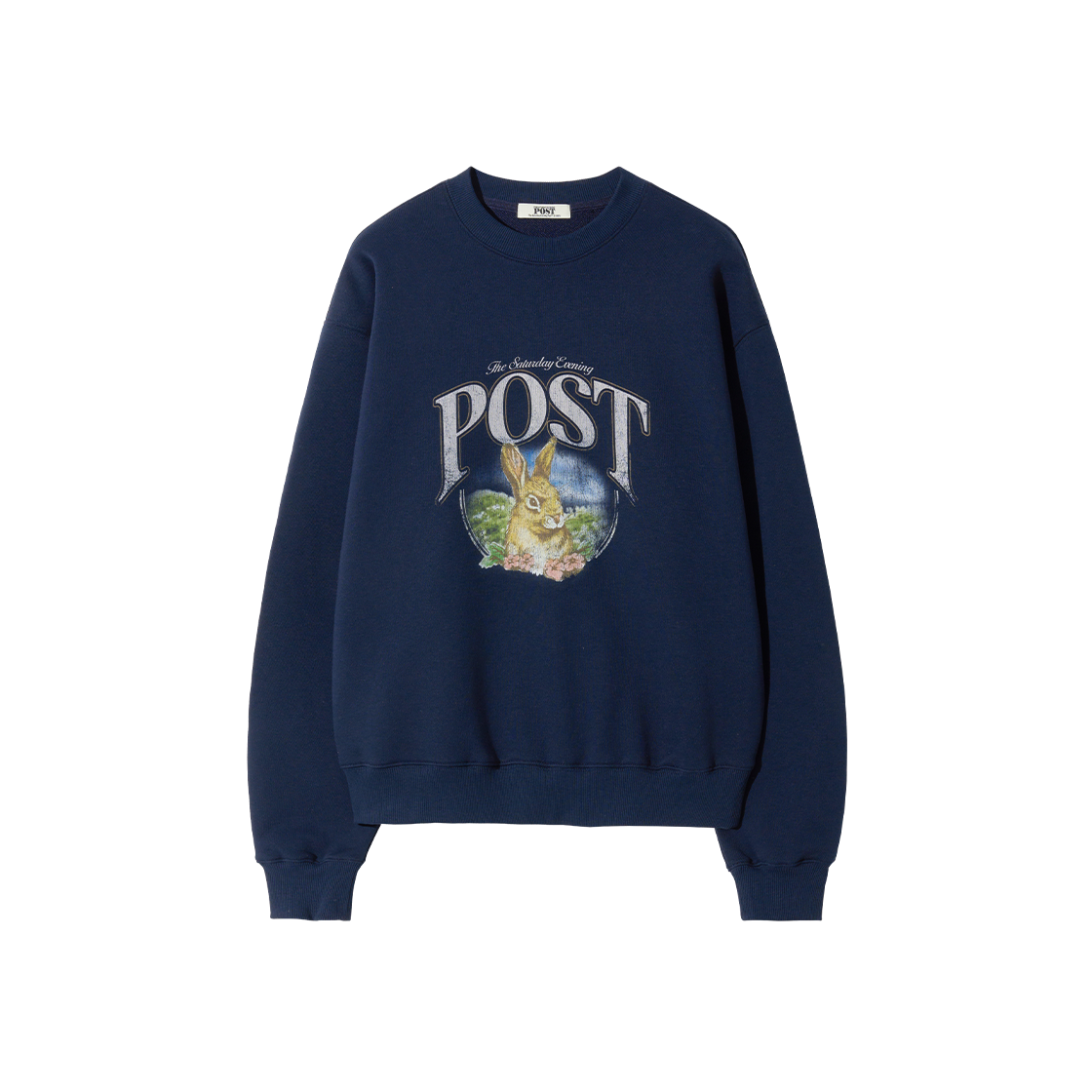SFF1CR202ANA The Saturday Evening Post Rabbit Graphic Sweat Shirt Navy