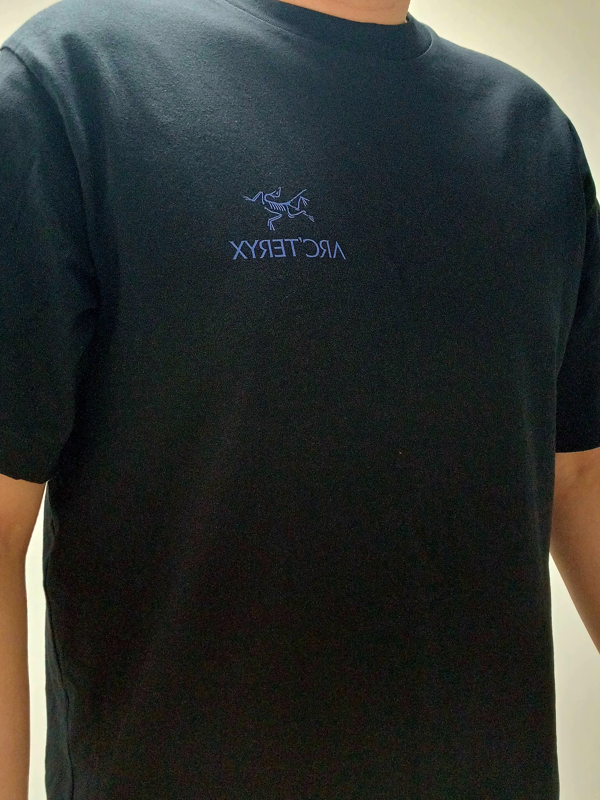 Arc'teryx Kragg SL Cotton Bird Word SS T-Shirt Black Electra, Lululemon Pace Breaker Linerless Shorts 5 Inch Black 착용 스타일 - 5